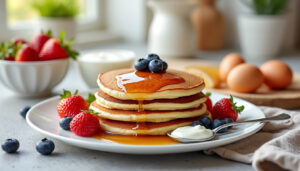 découvrez une recette facile et rapide de pancakes protéinés, idéale pour un petit-déjeuner gourmand et énergisant afin de bien démarrer la journée.